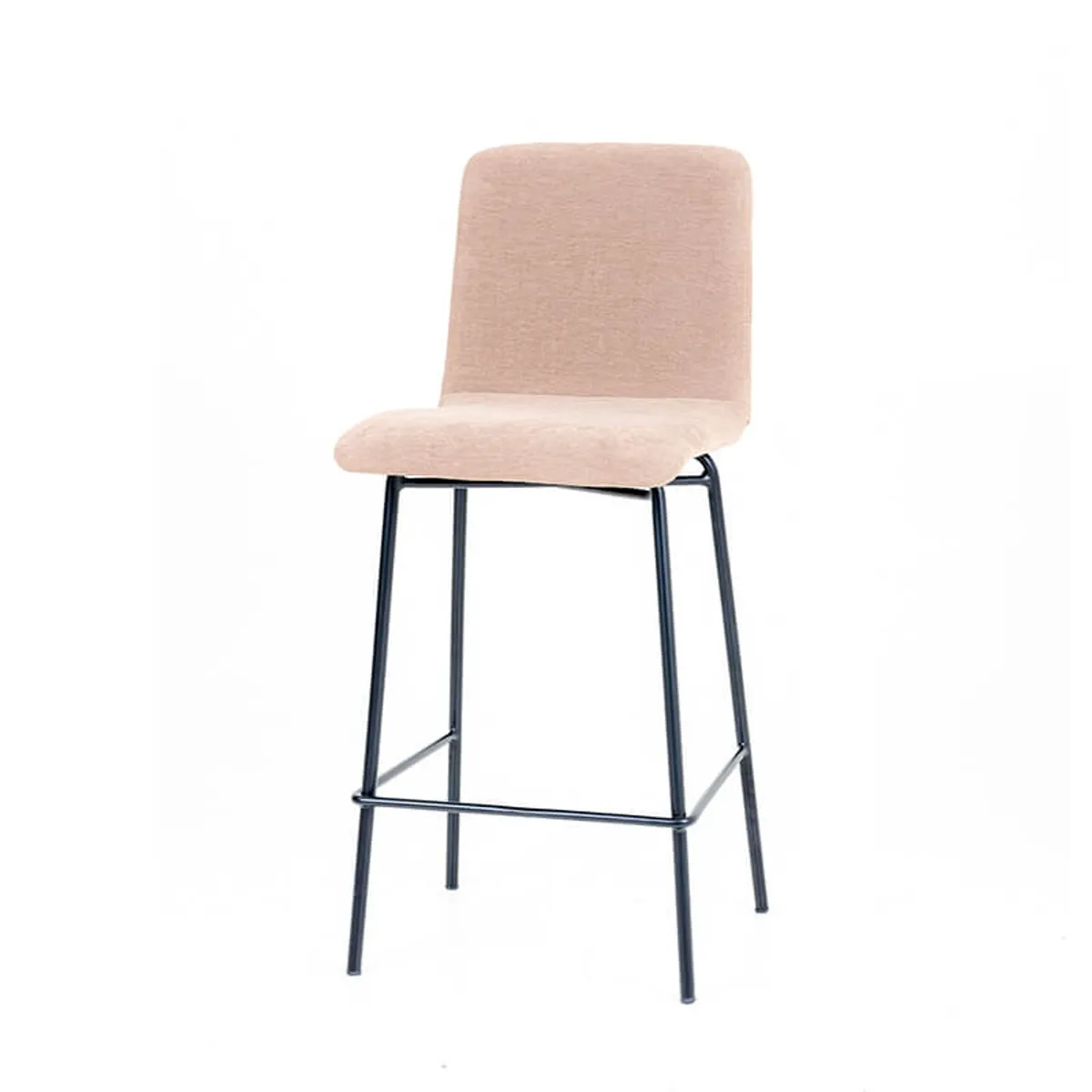 Plaza diamant - Tabouret snack avec dos matelassé en tissu pieds en métal — vue 5