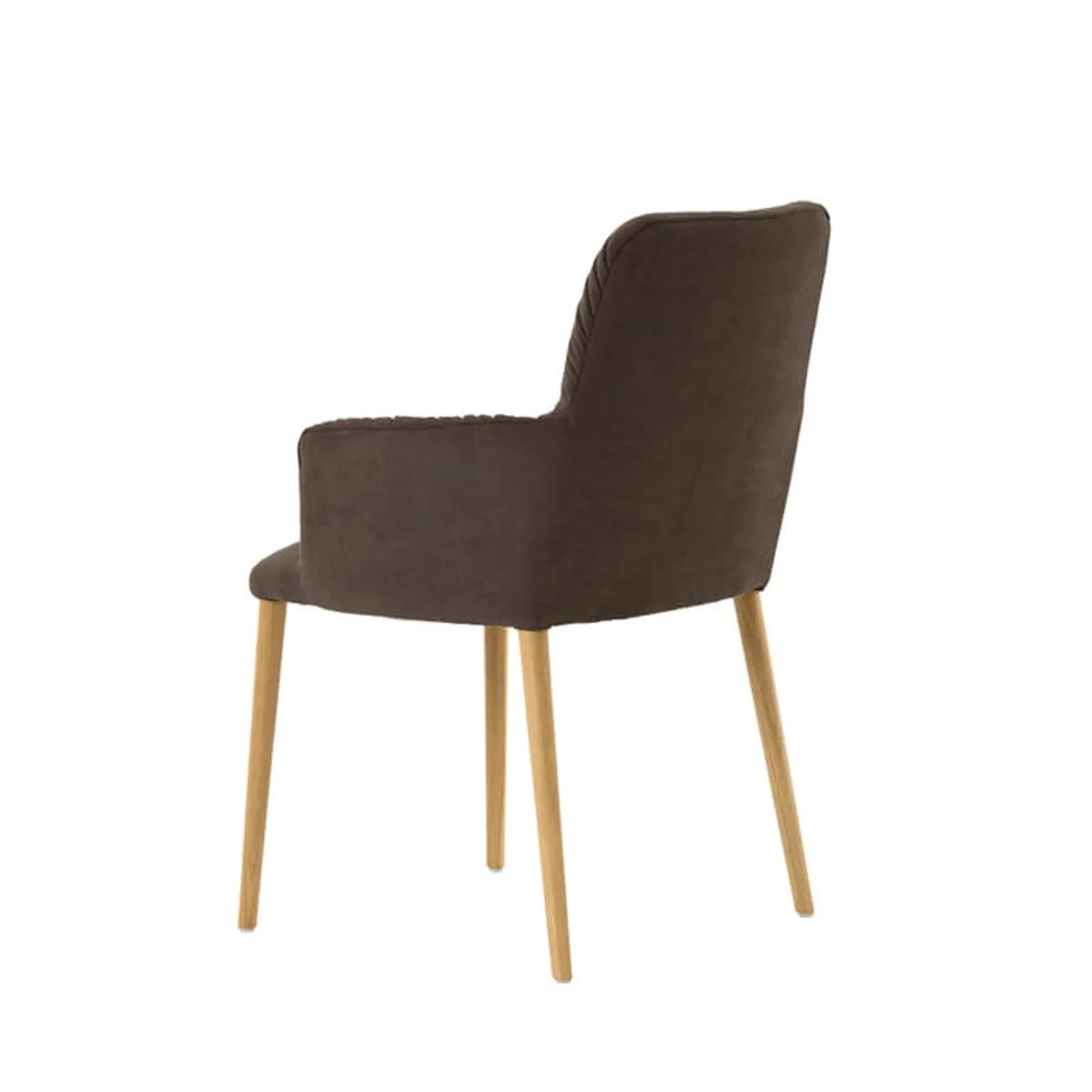 Aura Mobitec® - Chaise avec accoudoirs style cocooning en tissu et pieds bois — vue 5