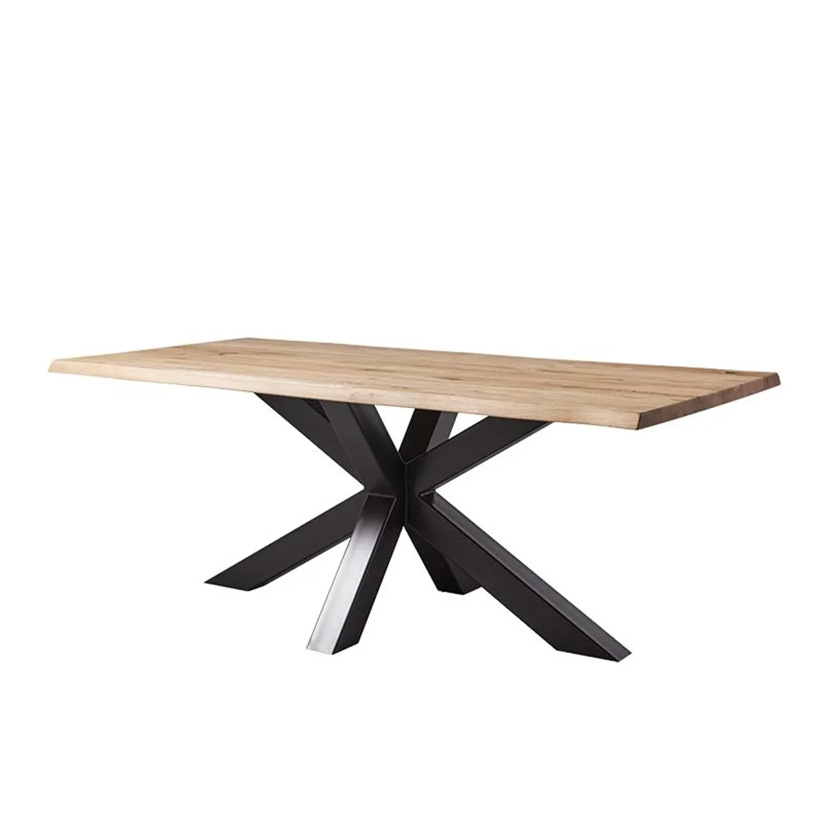 Carte - Table rectangulaire industrielle en bois massif et pieds mikado — vue 3
