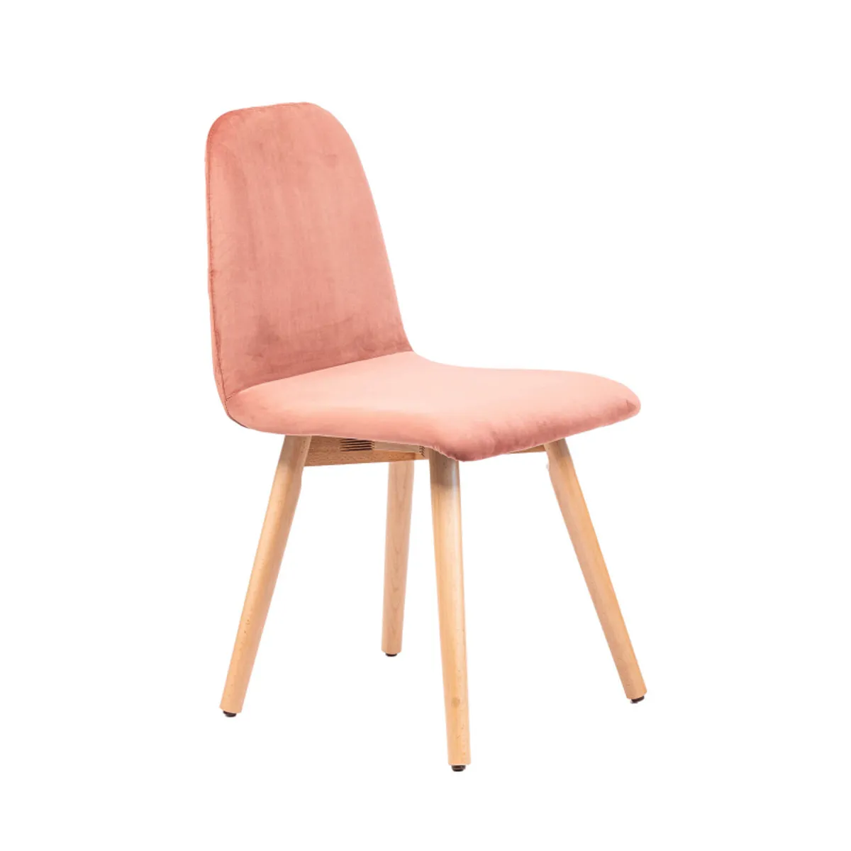 Pandora diamant - Chaise scandinave en tissu dos matelassé pieds bois — vue 3