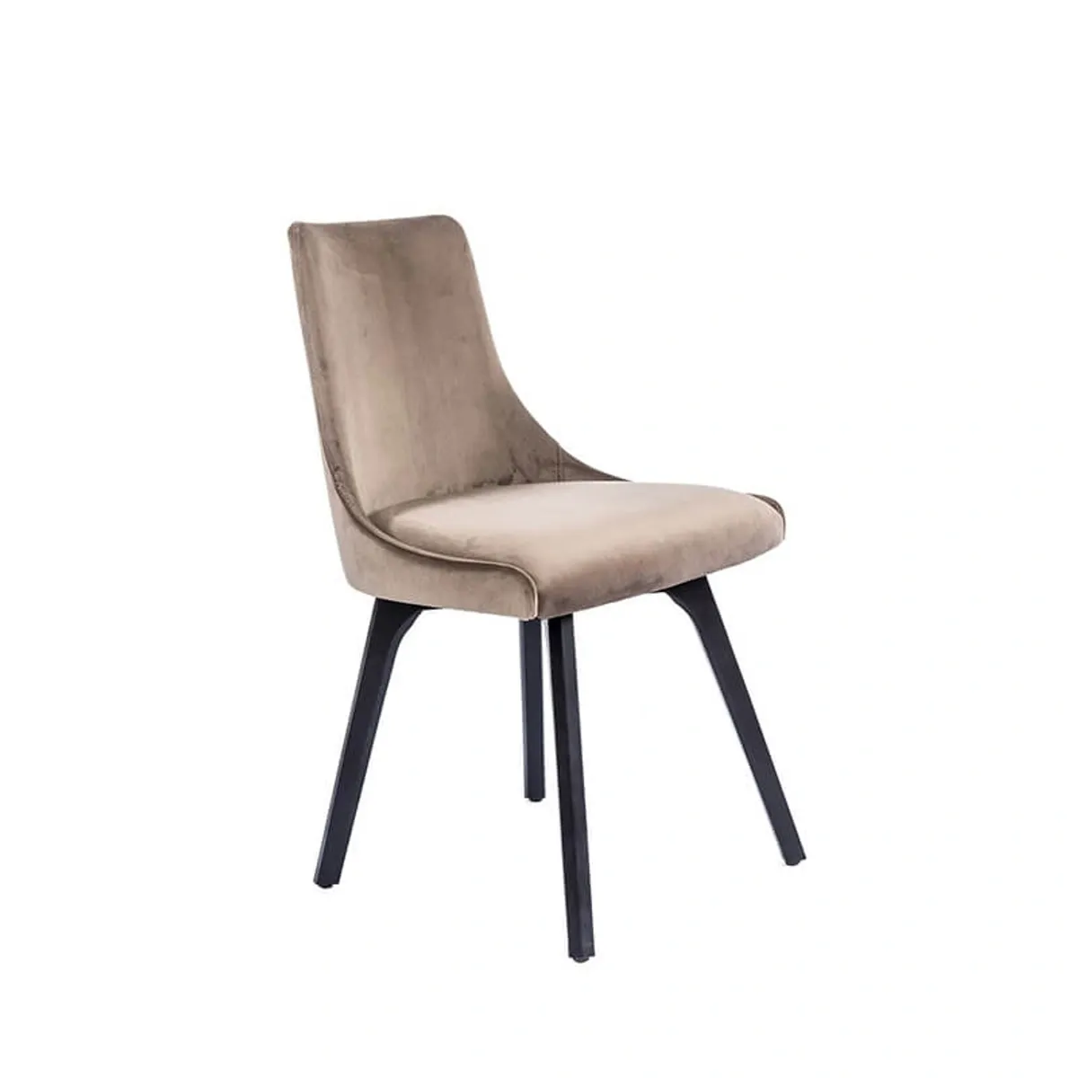 Lars - Chaise cocooning en tissu et pieds en bois