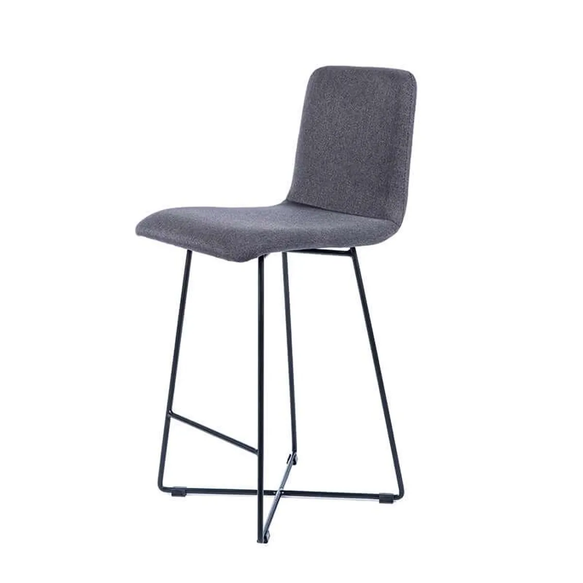 BarPlaza - Tabouret hauteur 65 cm scandinave en tissu avec pieds filaires en métal — vue 3