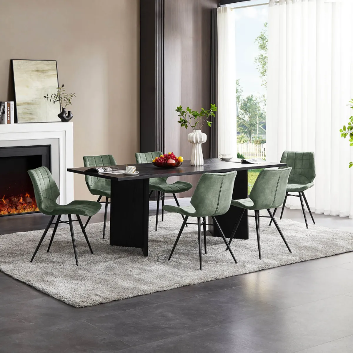 Ibéris - Chaise design vintage rembourrée en velours — vue 5