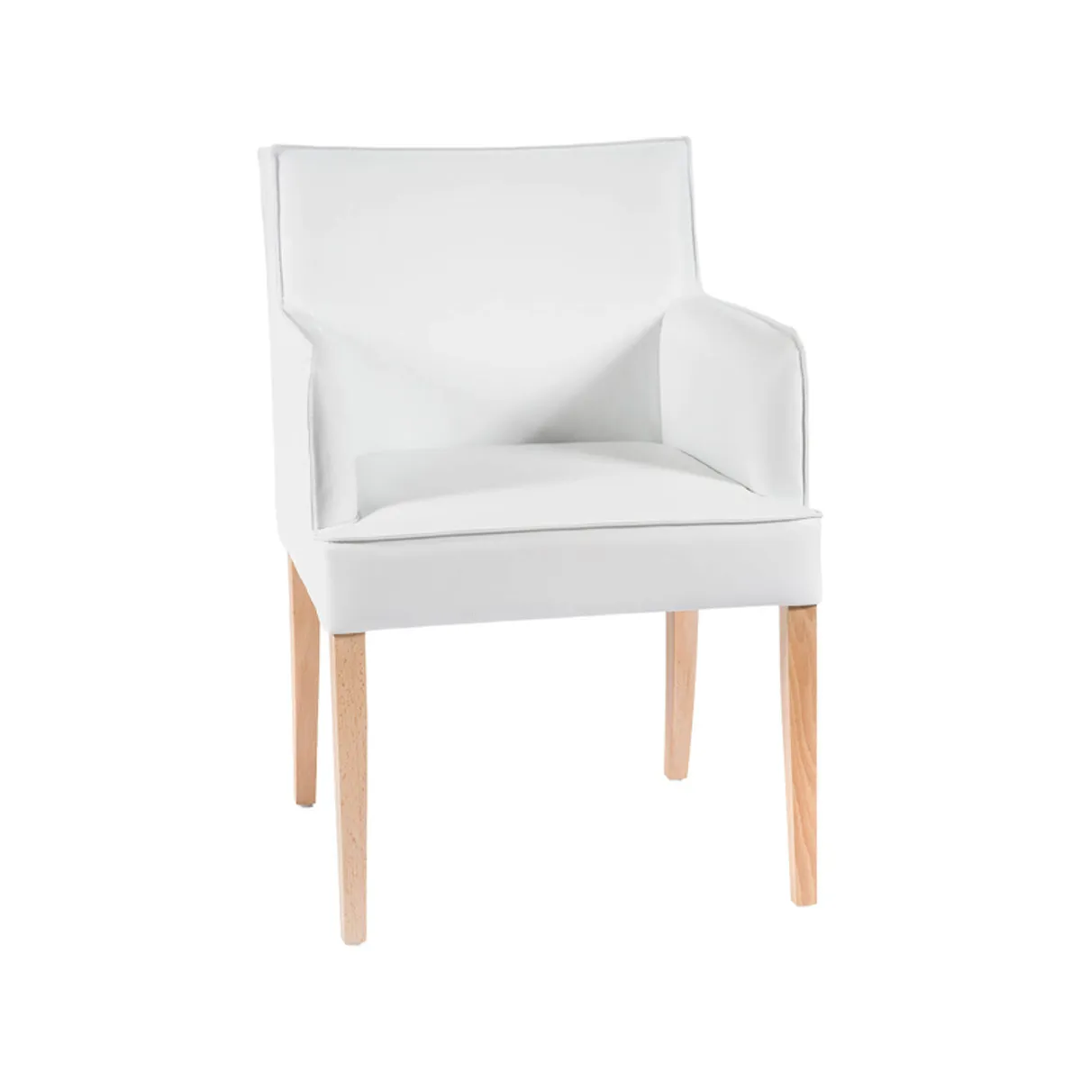Diem - Fauteuil contemporain rembourré en synthétique pieds en bois — vue 3