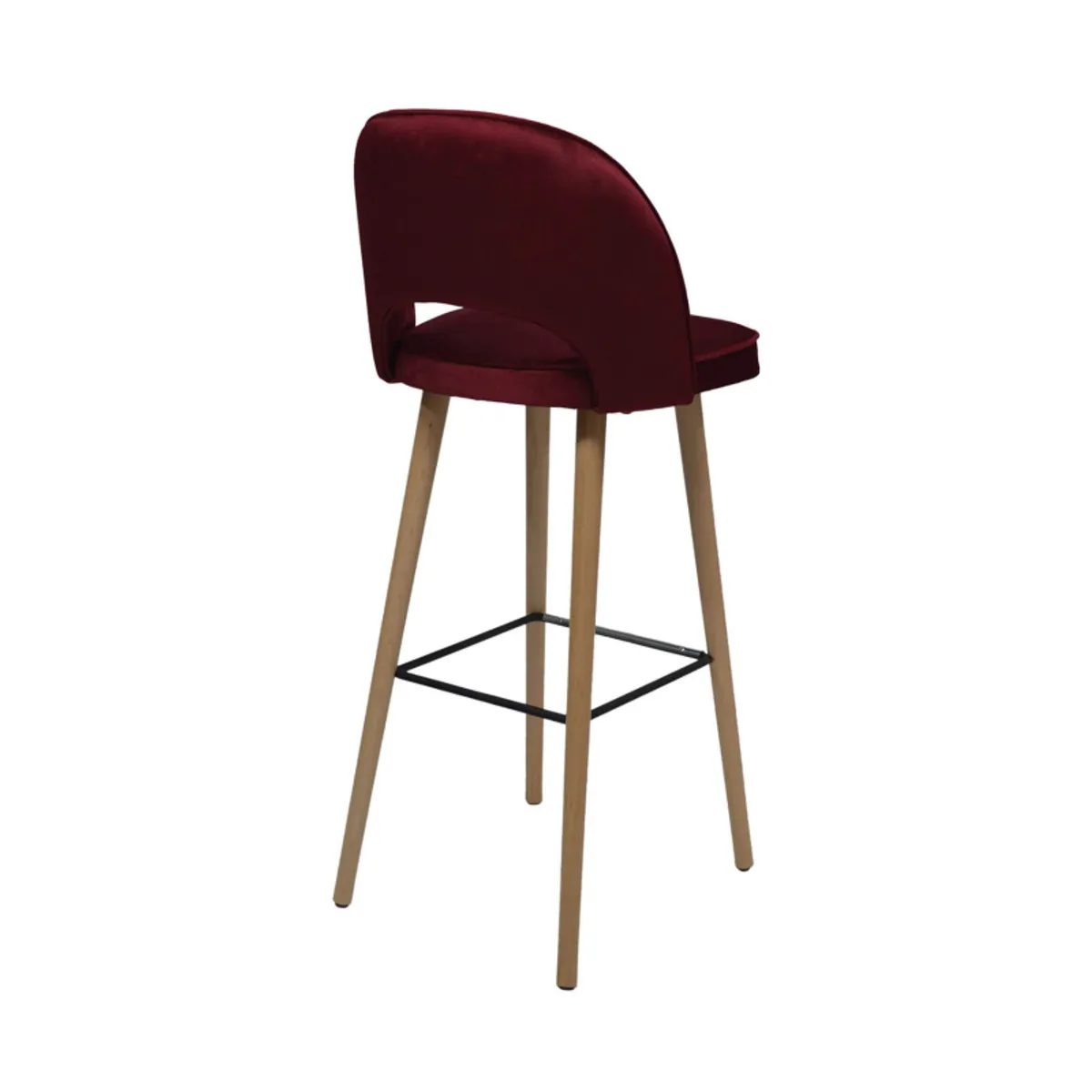 Bistrot - Tabouret de bar en tissu dossier ajouré avec pieds en bois — vue 3