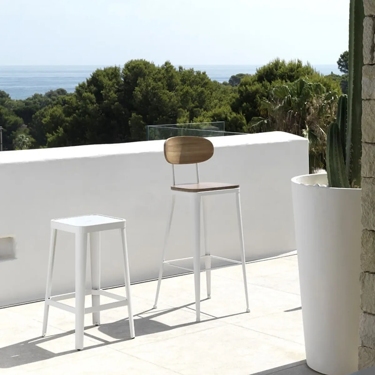 Austin - Tabouret îlot central en bois et métal