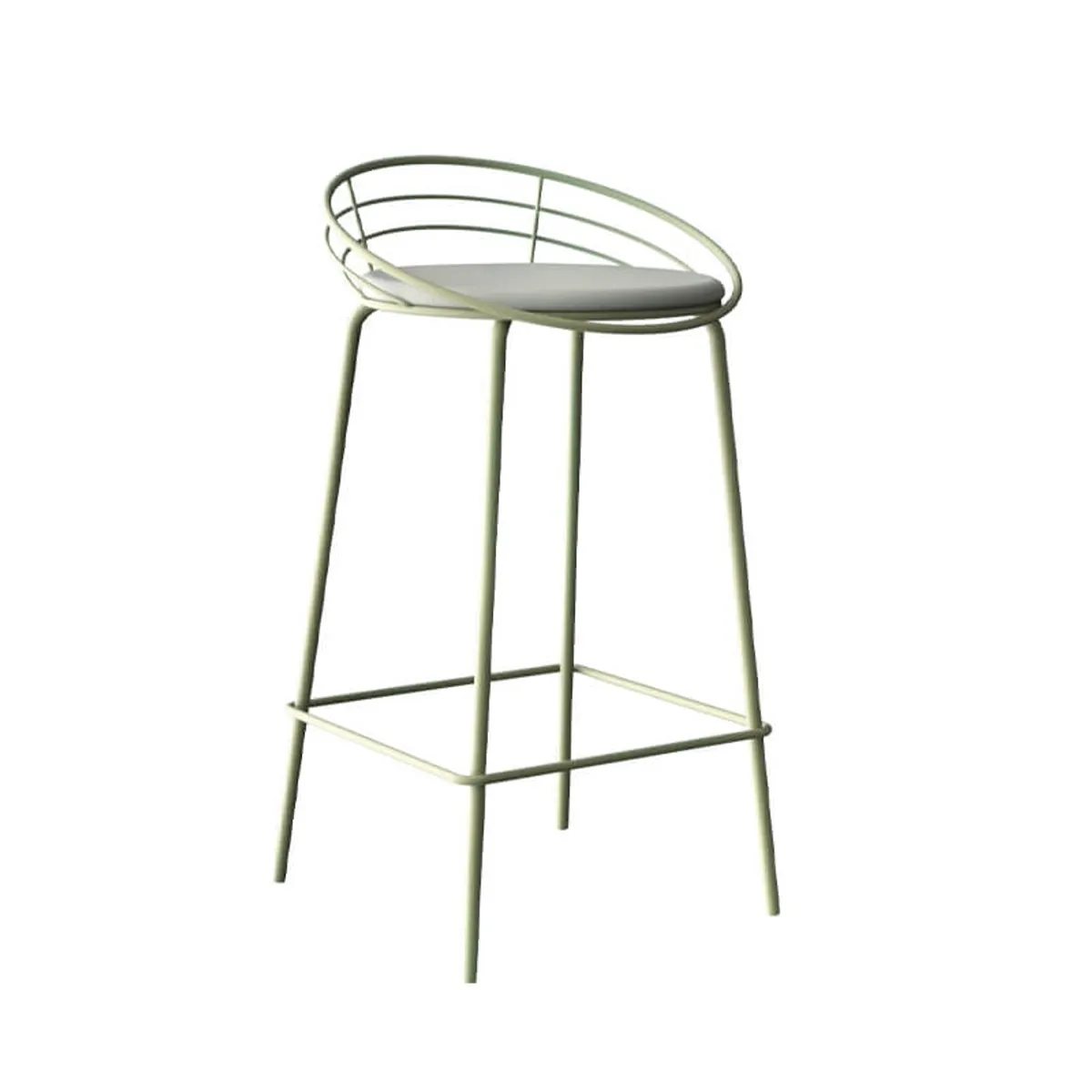 Yaël Carrier® - Tabouret haut français rembourré en métal et simili — vue 3