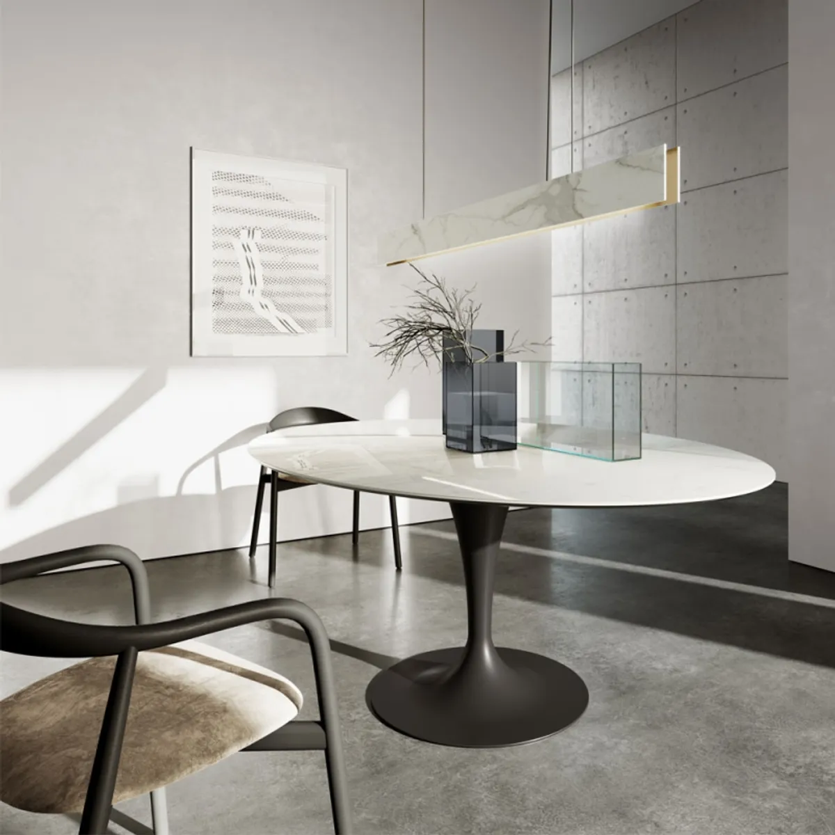 Flûte Sovet® - Table ovale design en céramique — vue 3