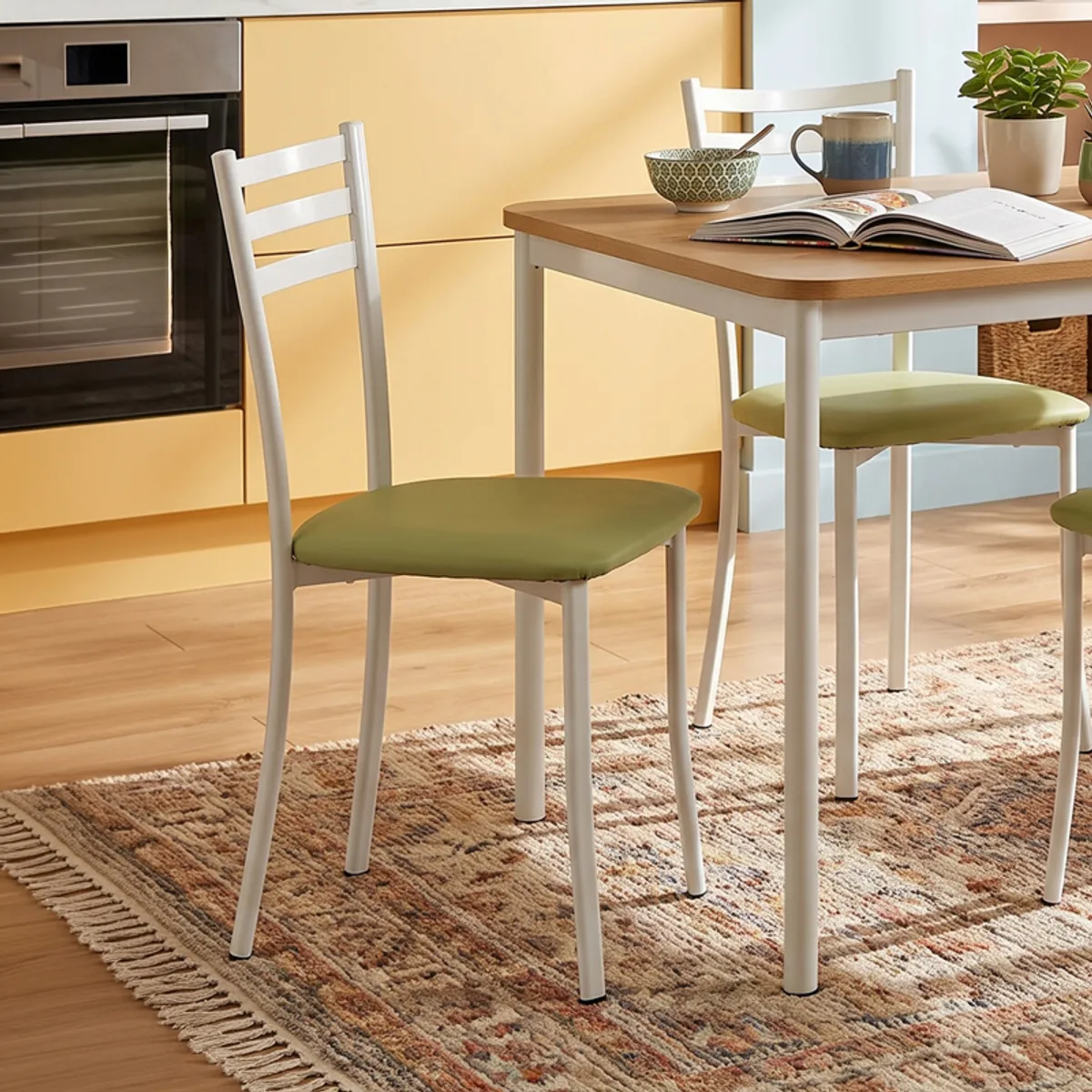 Ace 1320 - Chaise de cuisine en métal avec assise en simili rembourrée