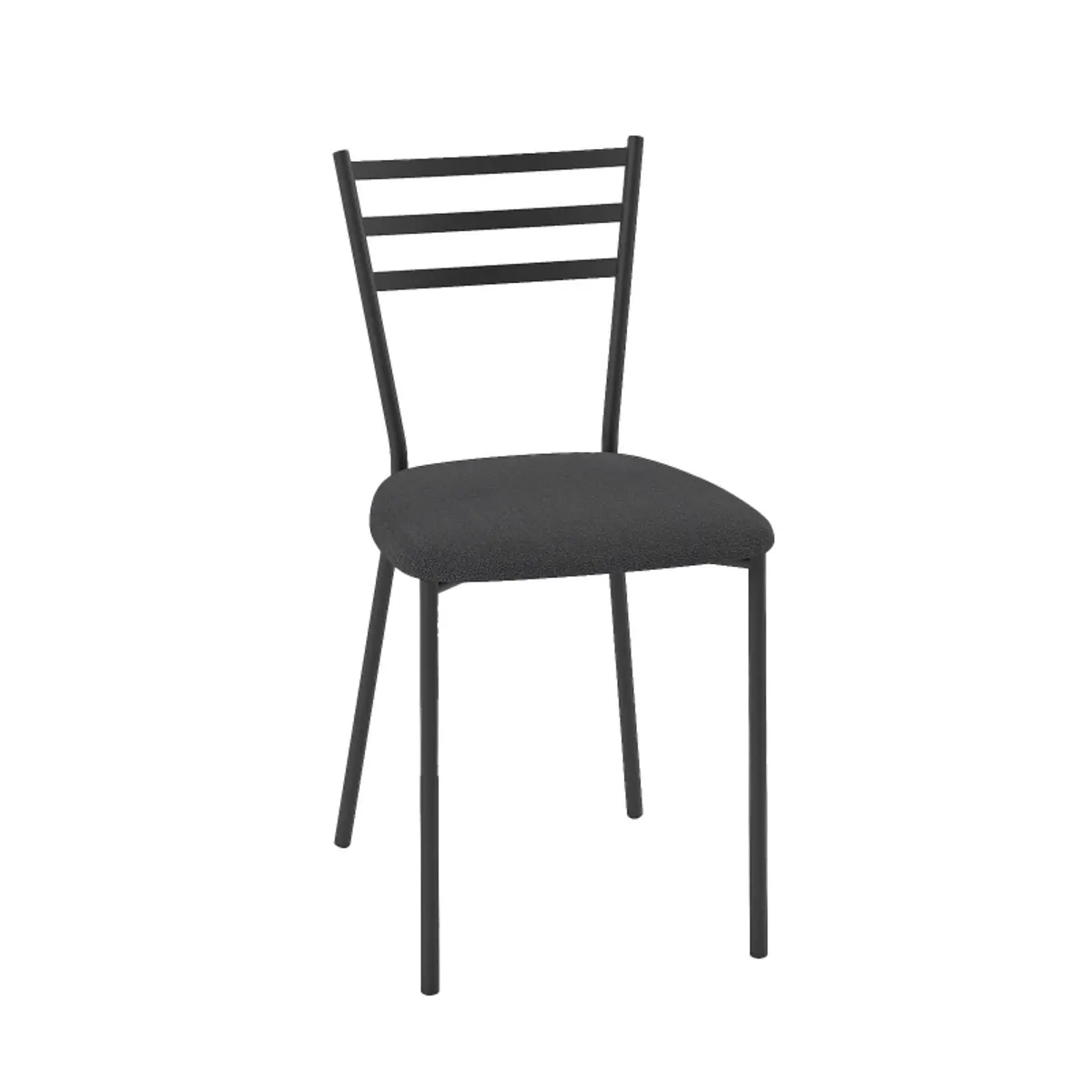 Romy - Chaise de cuisine avec assise rembourrée en simili et dossier en métal — vue 3