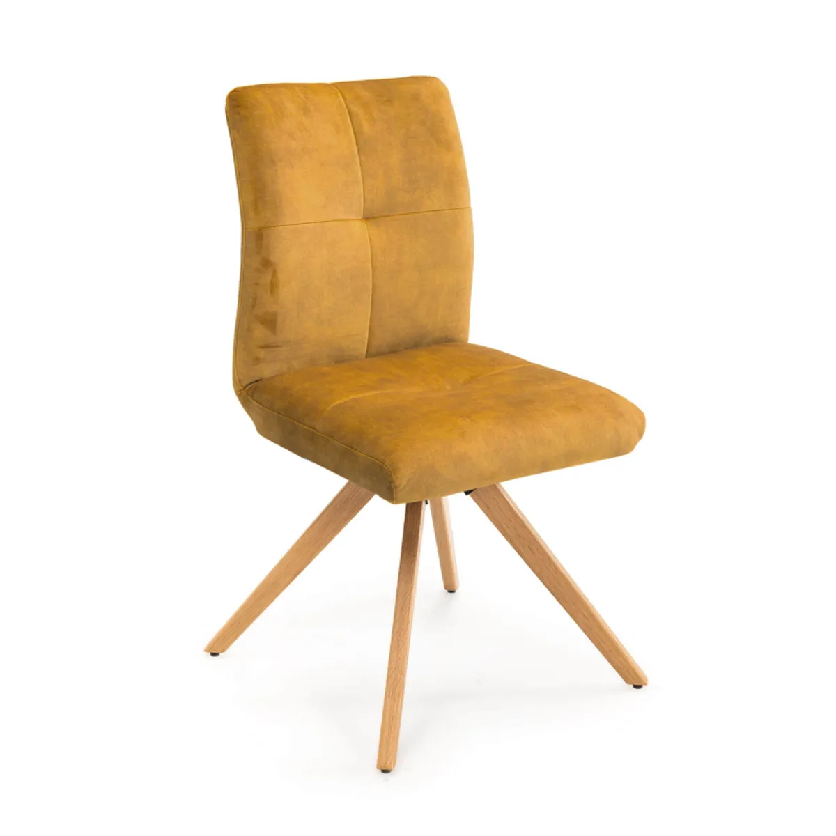 Adèle - Chaise en tissu pivotante confortable avec pieds bois — vue 4