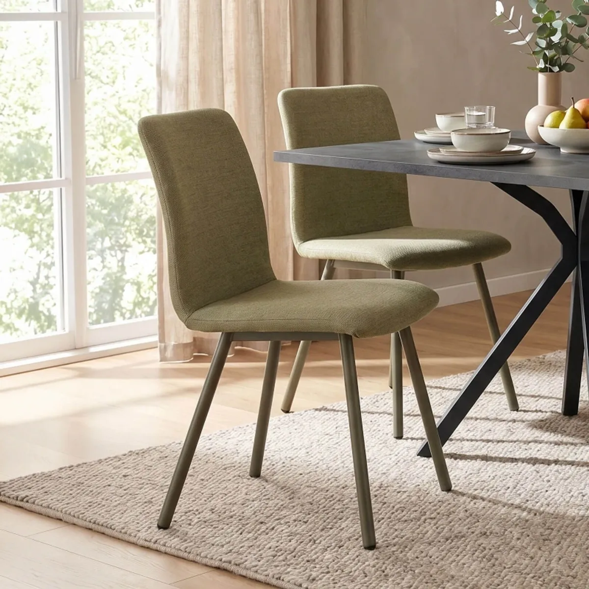 Pisa - Chaise en tissu de salle à manger