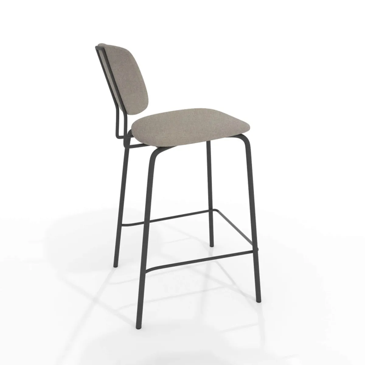 Bistro - Tabouret snack inspiration vintage en simili et pieds en métal — vue 3