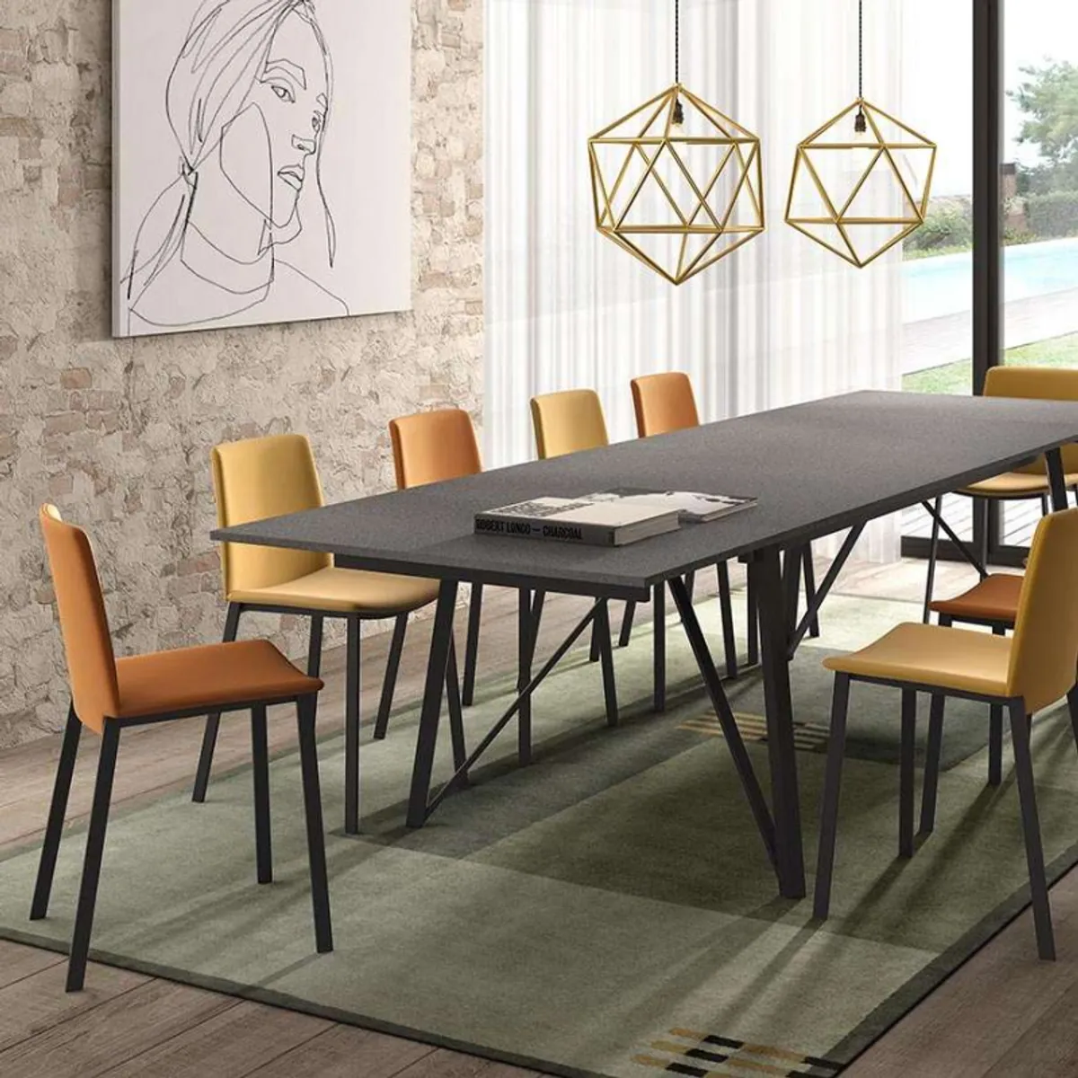 Wacko - Table design industriel extensible avec pieds en métal — vue 4