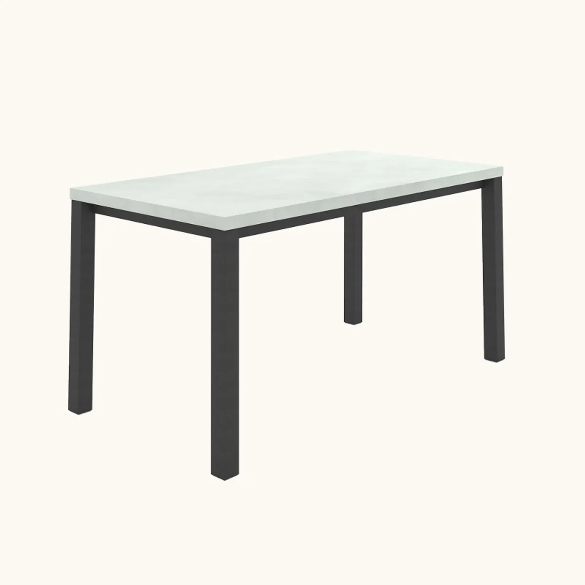 Qube - Table snack rectangulaire intemporelle en stratifié avec pieds en métal — vue 4