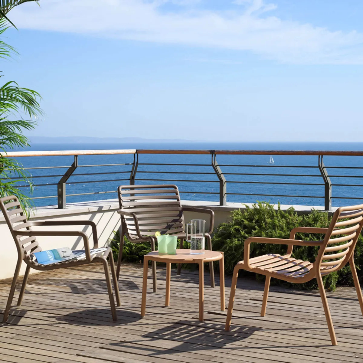 Doga - Table basse de jardin ronde empilable fabriquée en Italie — vue 5