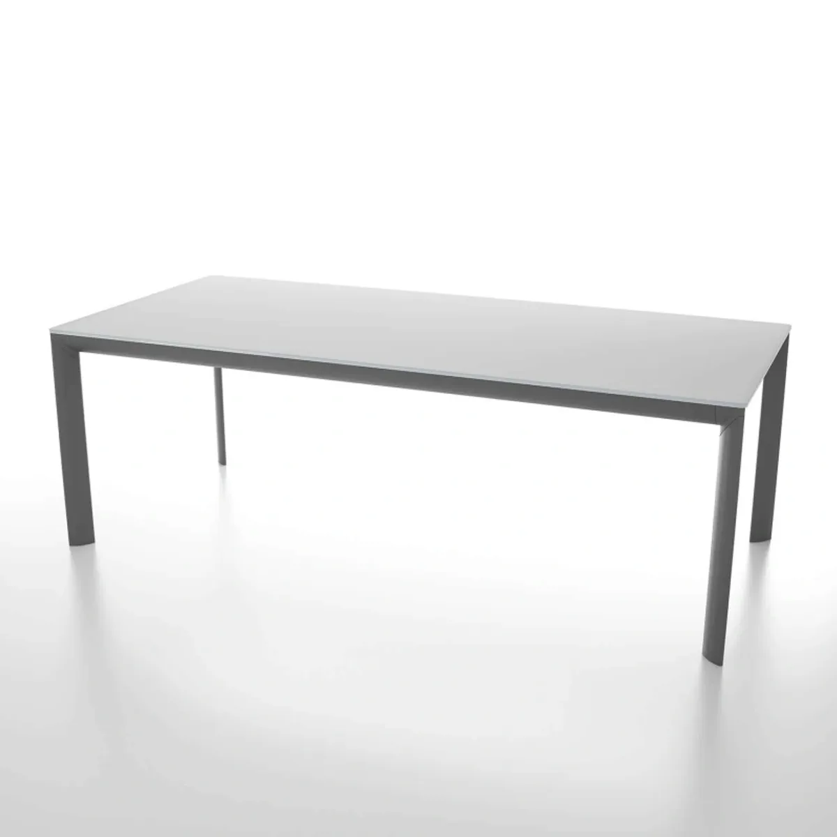 Cocoon - Table rectangulaire extensible en verre trempé et pieds en métal fabriquée en Italie