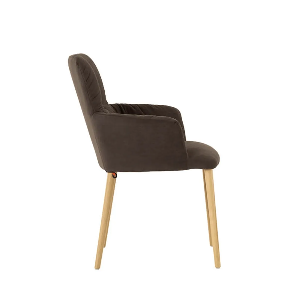 Aura Mobitec® - Chaise avec accoudoirs style cocooning en tissu et pieds bois — vue 4