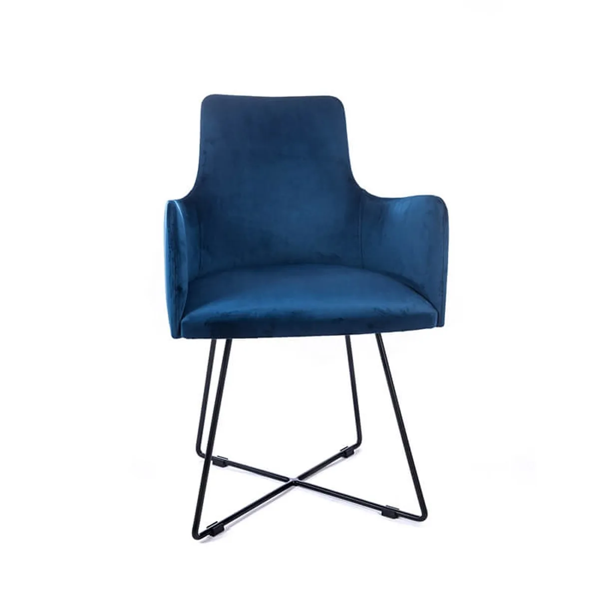 Anders - Fauteuil de salle à manger en tissu et pieds métal