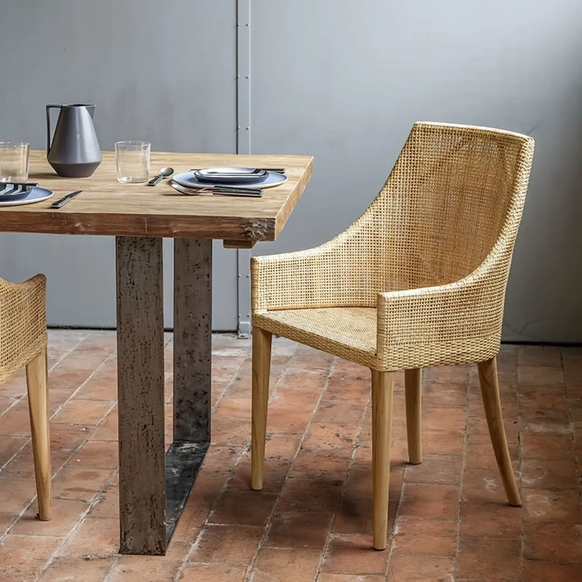 Saigon - Fauteuil de table en rotin naturel