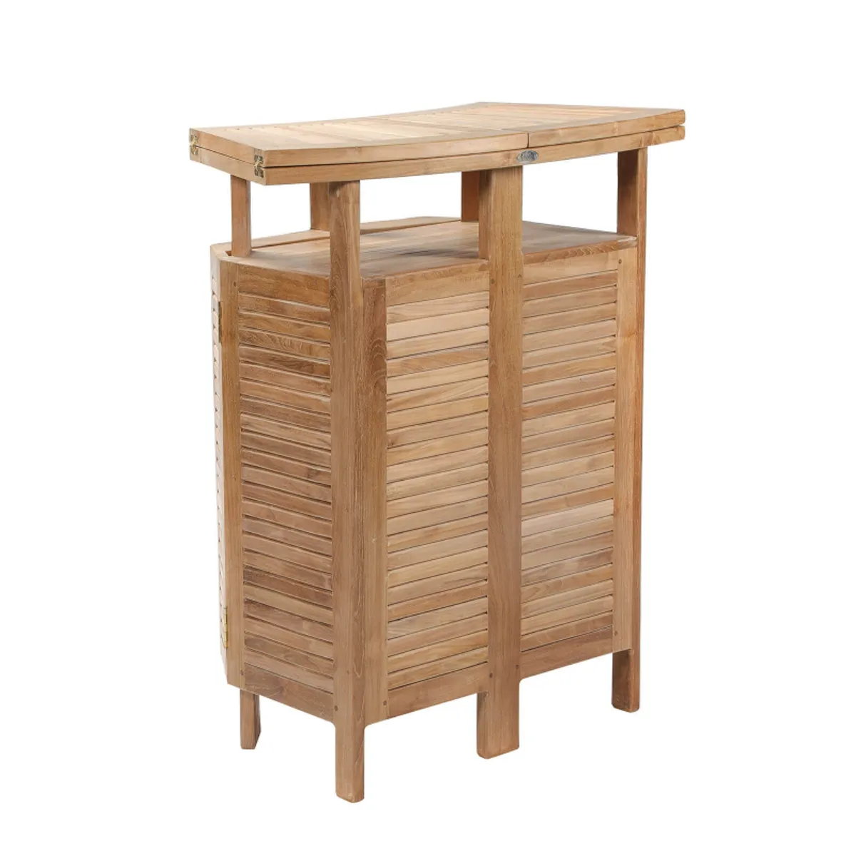 Menhir - Bar de jardin avec rangement pliable en teck massif — vue 3