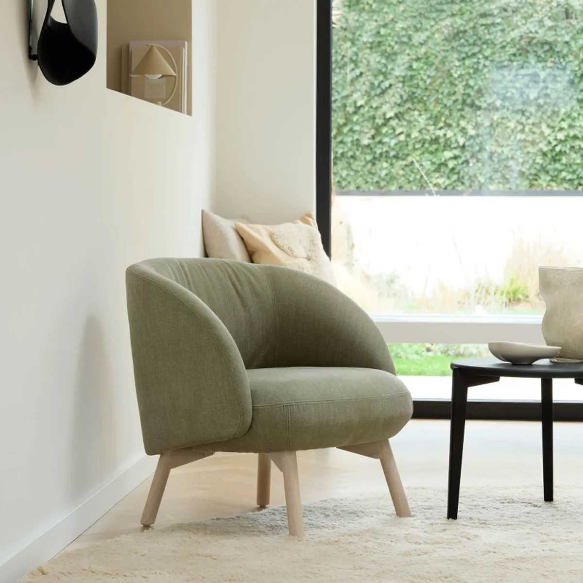 Thalia Mobitec ® - Fauteuil confortable en tissu avec pieds en bois — vue 3