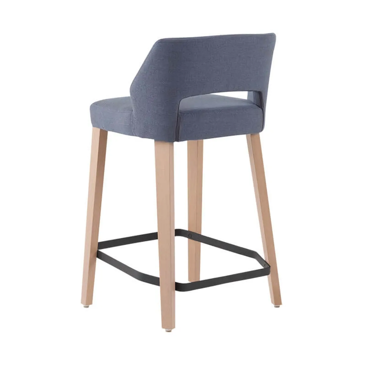 Lena Mobitec® - Tabouret snack scandinave en tissu et bois avec dossier ajouré — vue 5