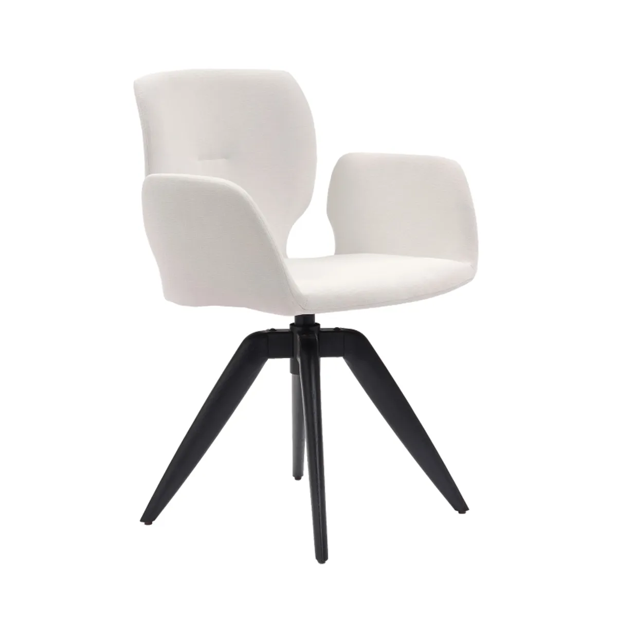 Jeanne Mobitec® - Fauteuil pivotant tendance en tissu et pieds bois — vue 3