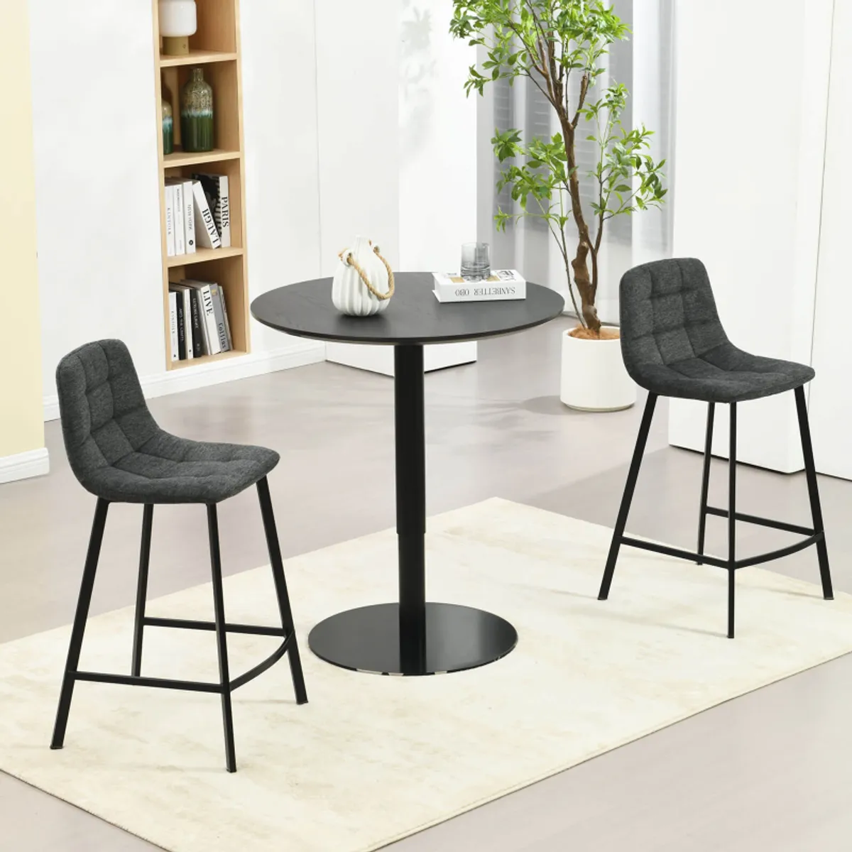 Carvi - Tabouret matelassé hauteur snack en tissu — vue 4