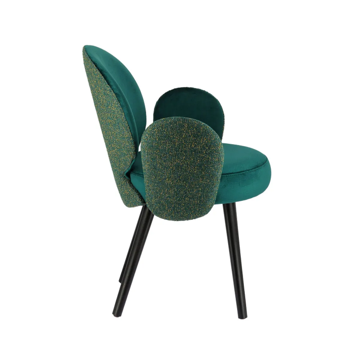 Severus - Fauteuil cosy bicolore en tissu et pieds bois — vue 5