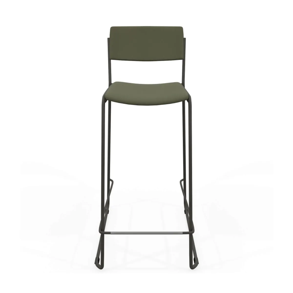 Zoom - Tabouret de bar moderne en simili avec pieds traîneau — vue 4