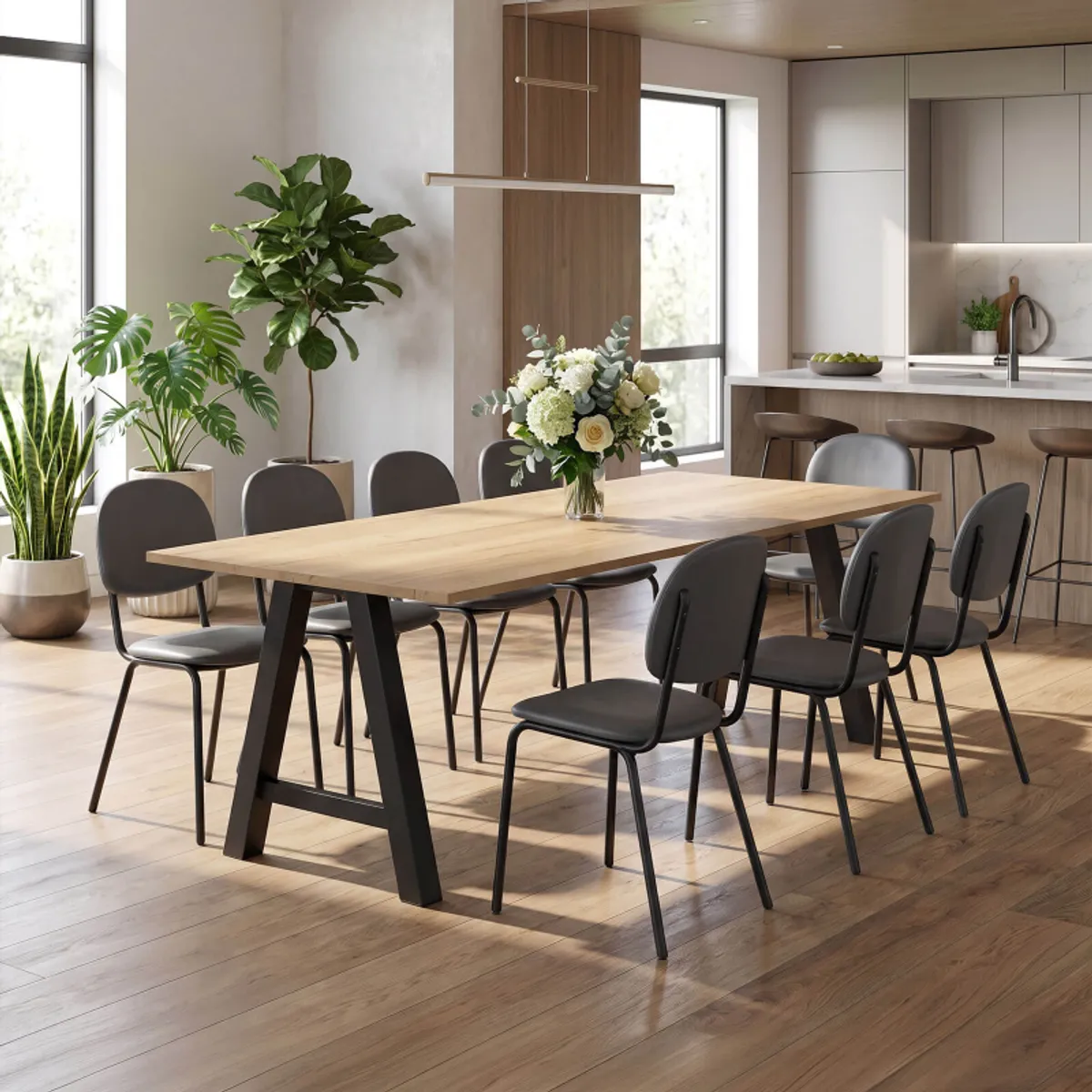 STR5 - Chaise de cuisine vintage en simili et métal — vue 4