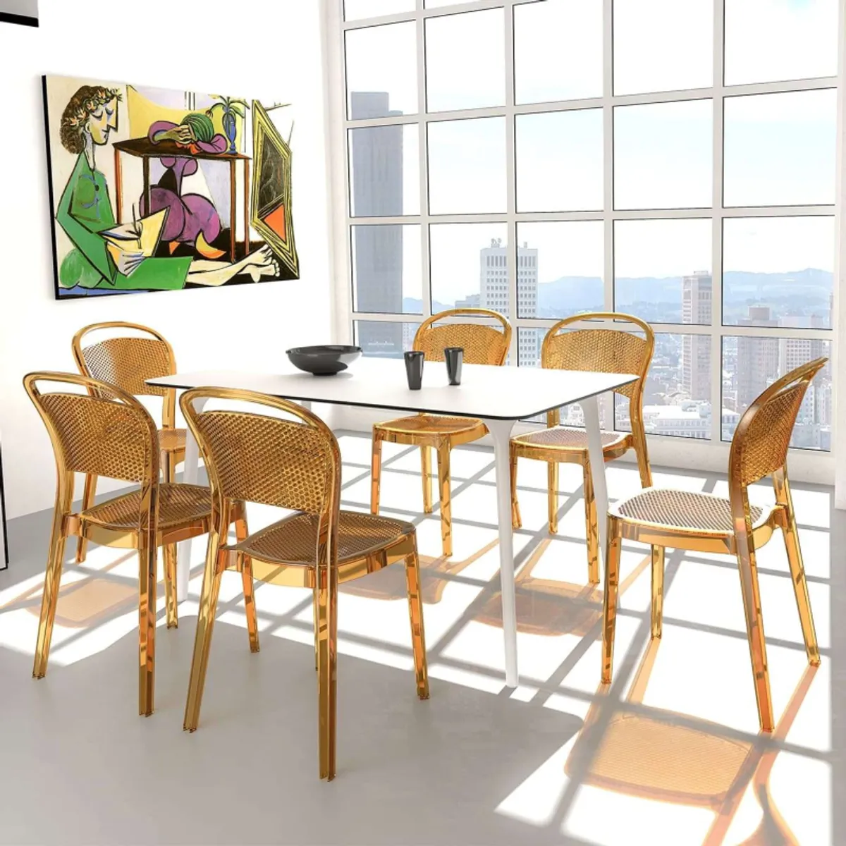 Bee - Chaise moderne en polycarbonate — vue 3