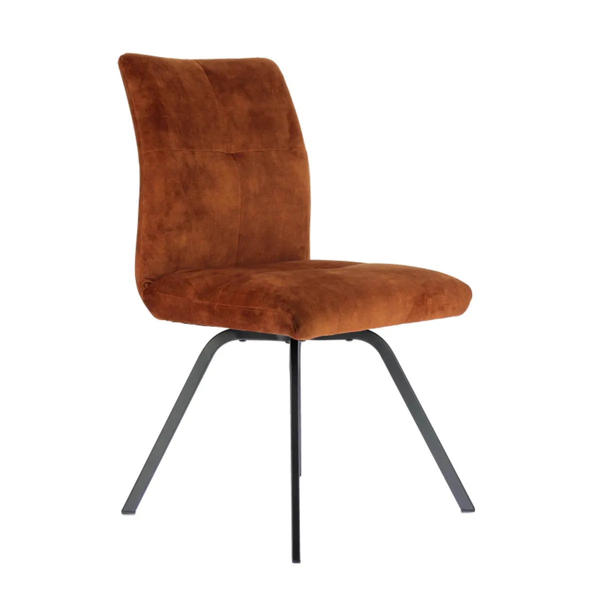 Adèle - Chaise en tissu pivotante confortable avec pieds en métal — vue 3