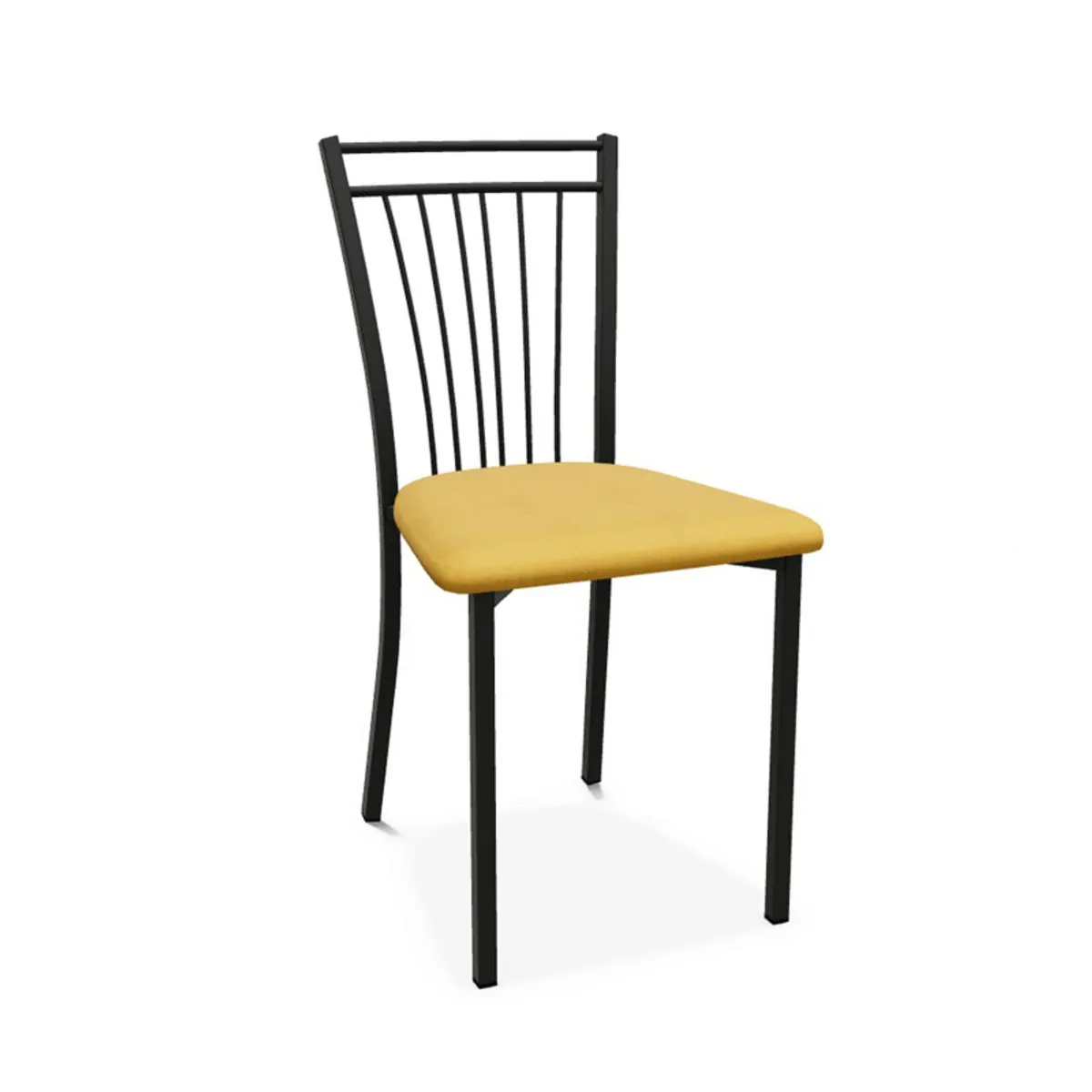 Viva - Chaise contemporaine en métal et en tissu fabriquée en Belgique — vue 3