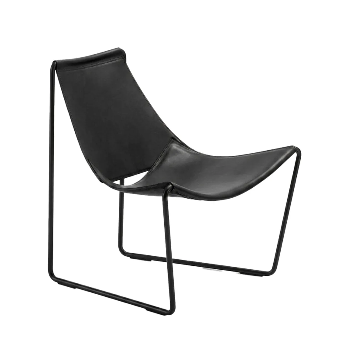 Apelle Midj® - Chaise transat design en croûte de cuir et métal — vue 4