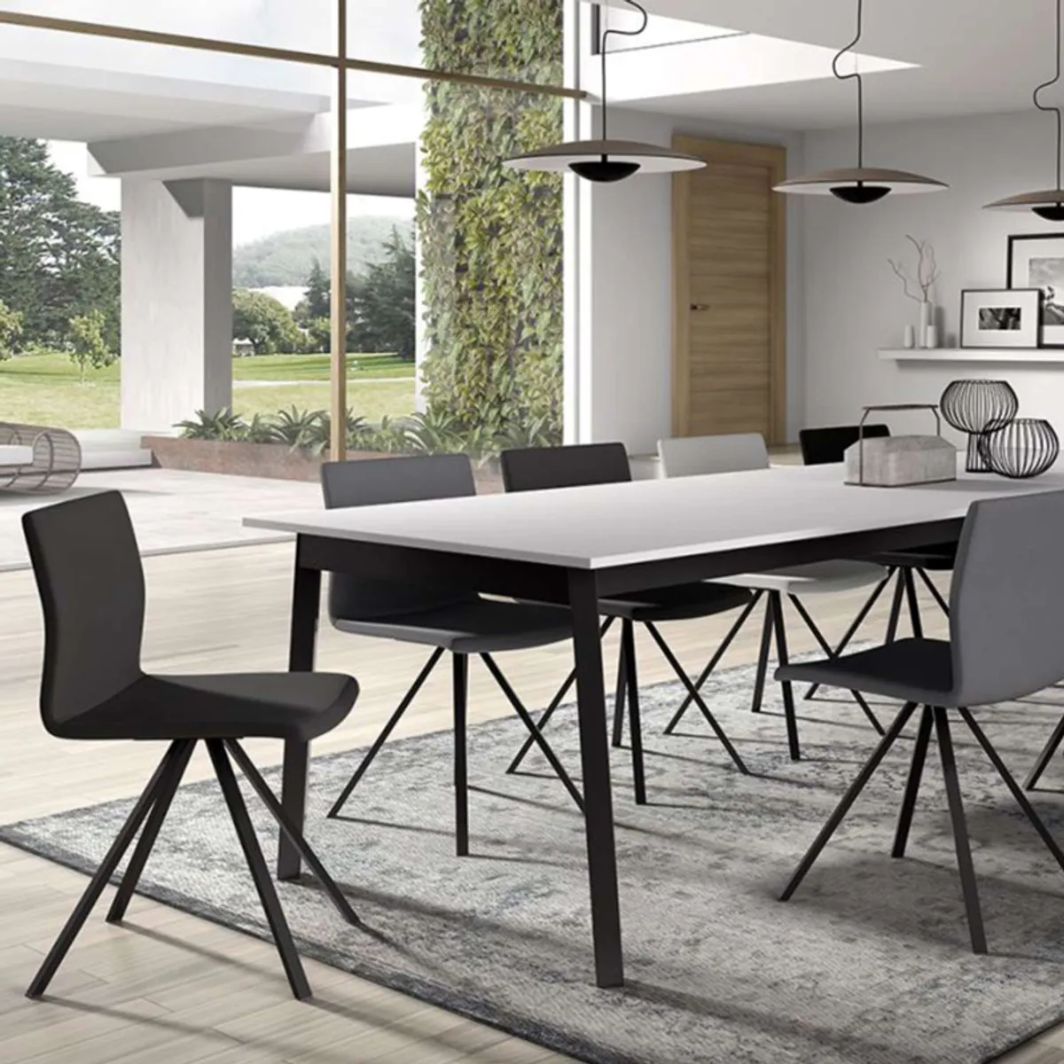 Silva - Chaise design en métal et simili