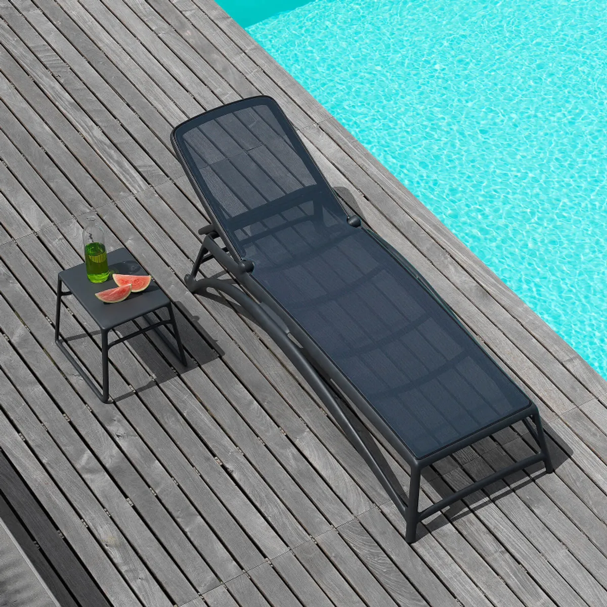 Pop - Table basse de jardin carrée empilable en polypropylène — vue 5