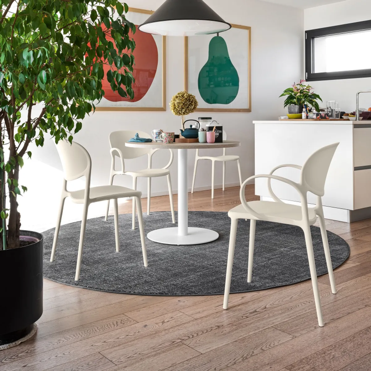 Abby Connubia® - Chaise italienne empilable en polypropylène recyclé sans accoudoirs — vue 5