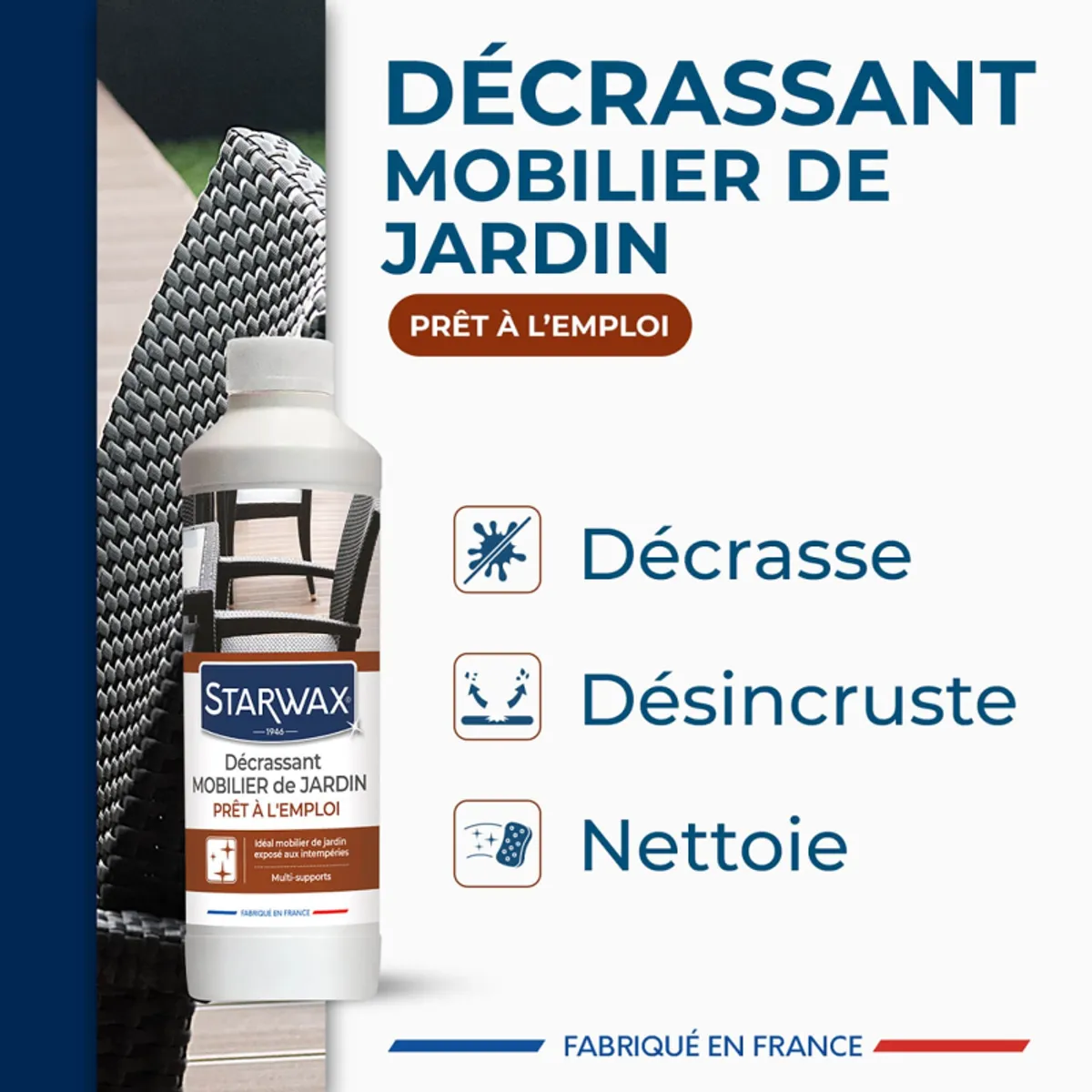 Décrassant mobilier jardin Starwax® - Nettoyant multisupports pour mobilier de jardin 500 ml — vue 3