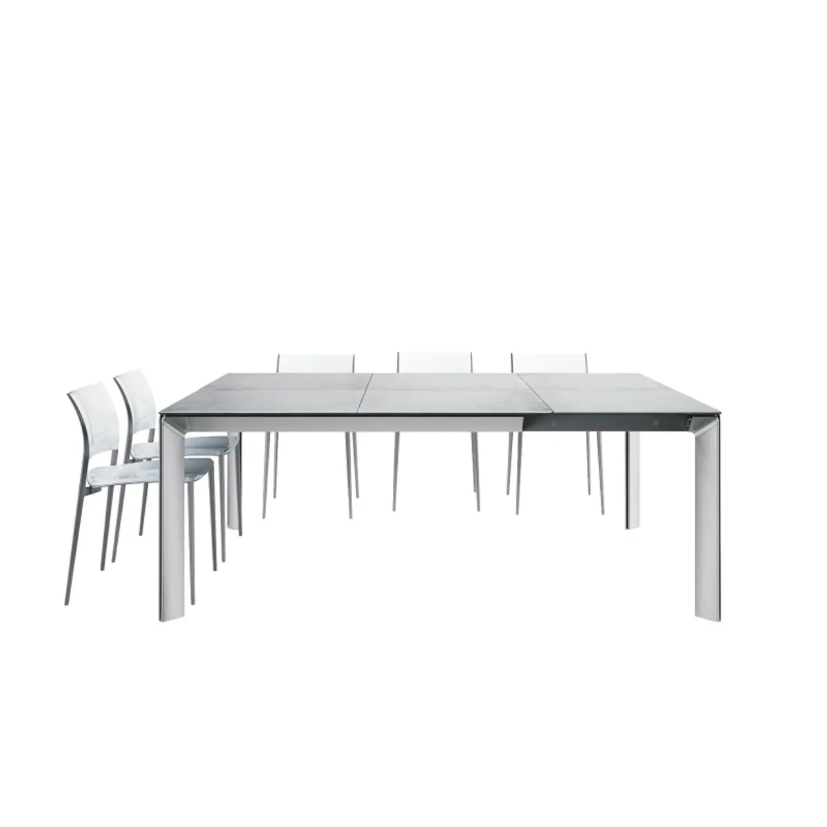 Class - Table carrée en céramique extensible fabriquée en Italie