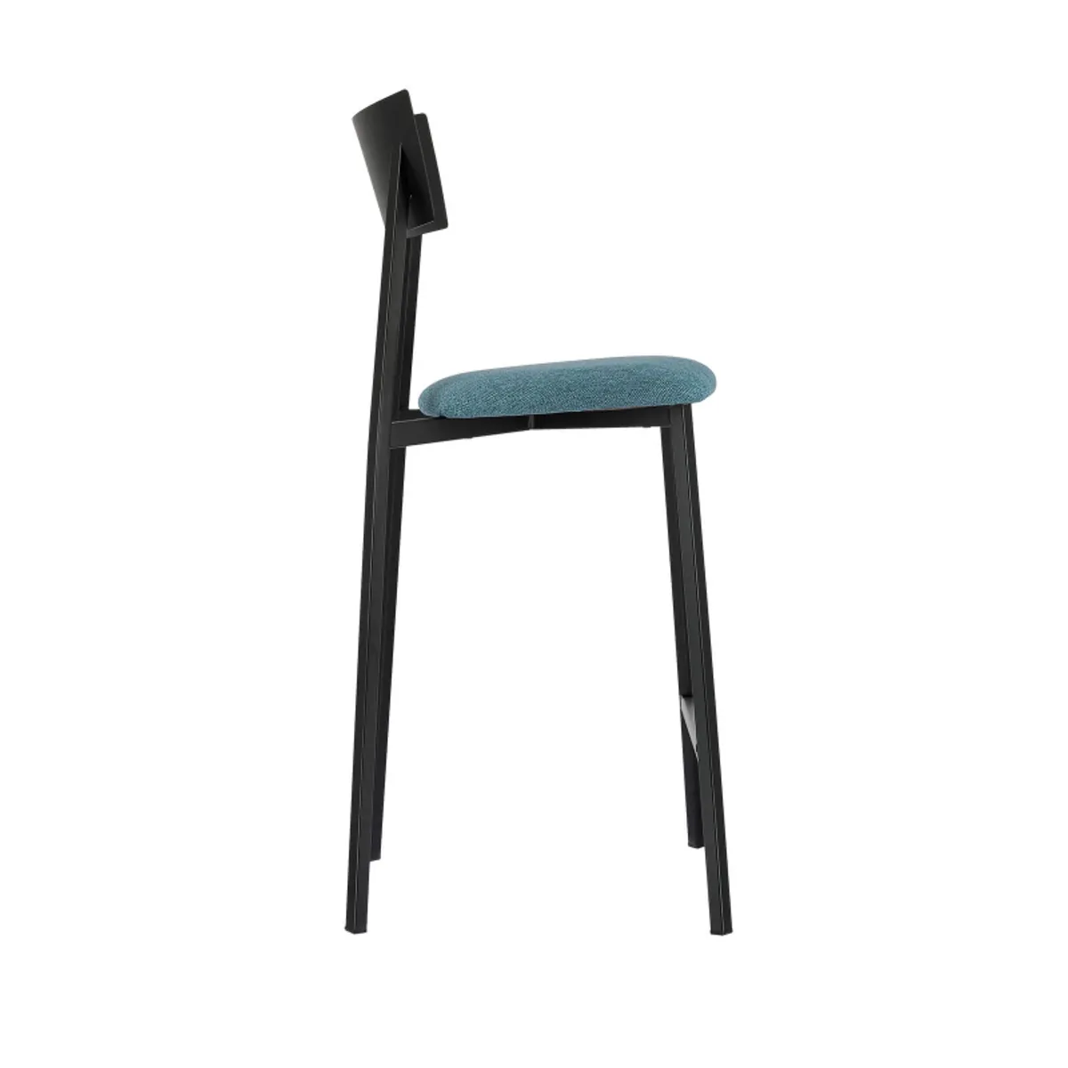 Anémone Carrier® - Tabouret snack français avec assise en tissu rembourrée et dossier métal — vue 4