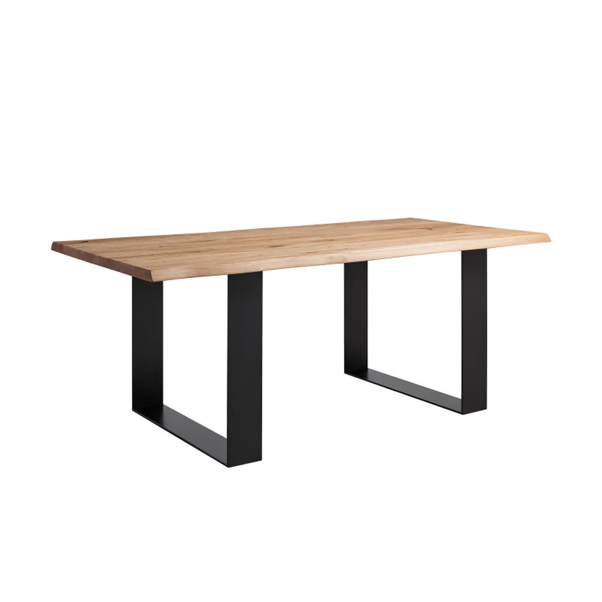 Carte - Table industrielle rectangulaire en chêne massif et pieds traineau — vue 4