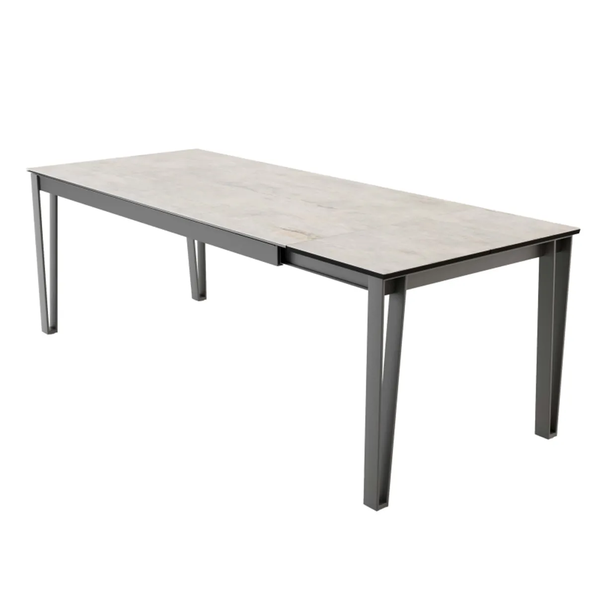 Okaso - Table extensible moderne en céramique pieds en épingle