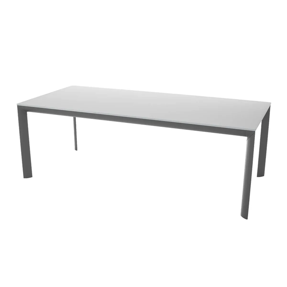 Cocoon - Table rectangulaire plateau en verre trempé et pieds en métal fabriquée en Italie — vue 4