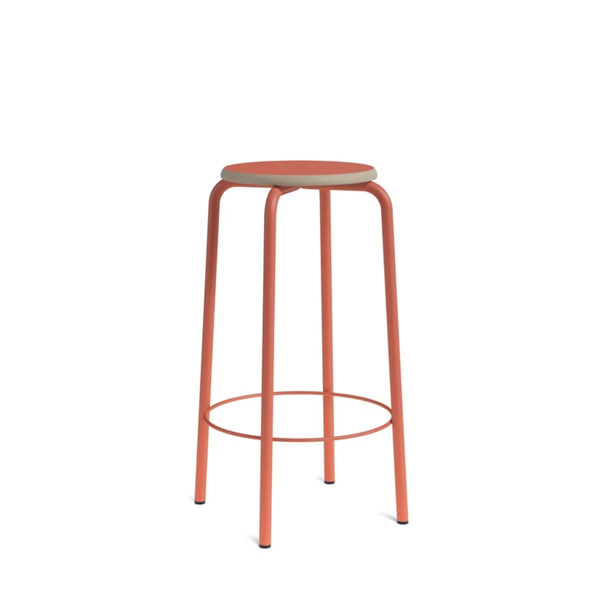 Collège - Tabouret snack vintage sans dossier bois et métal — vue 5