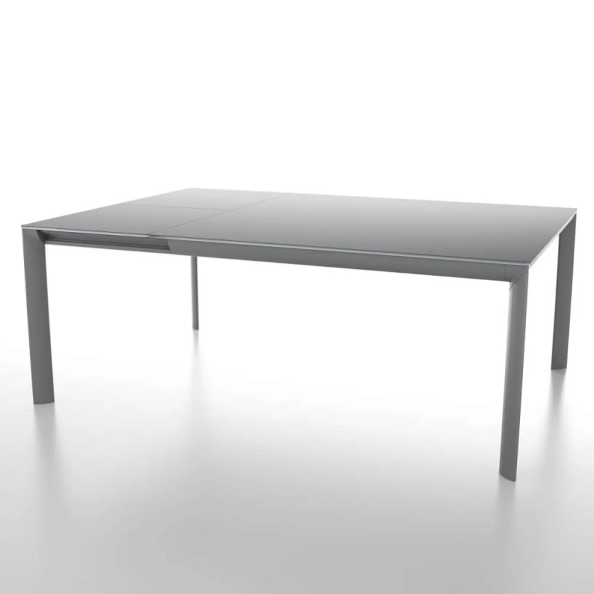 Cocoon - Table carrée extensible en verre trempé et métal — vue 5