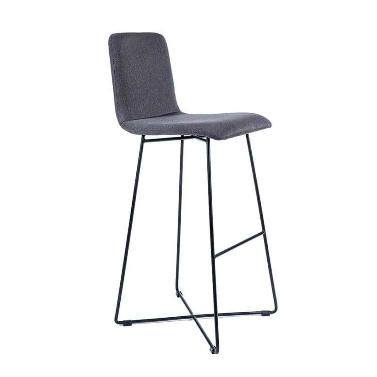 BarPlaza - Tabouret de bar scandinave en tissu avec pieds filaires en métal