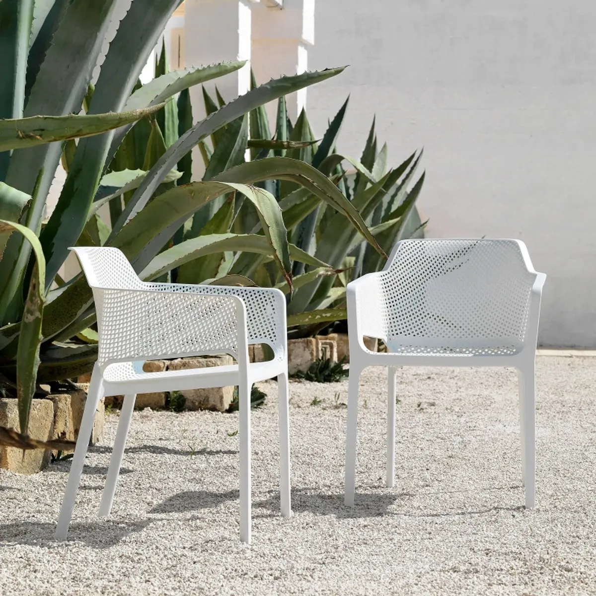 Net - Fauteuil de terrasse moderne en polypropylène — vue 3