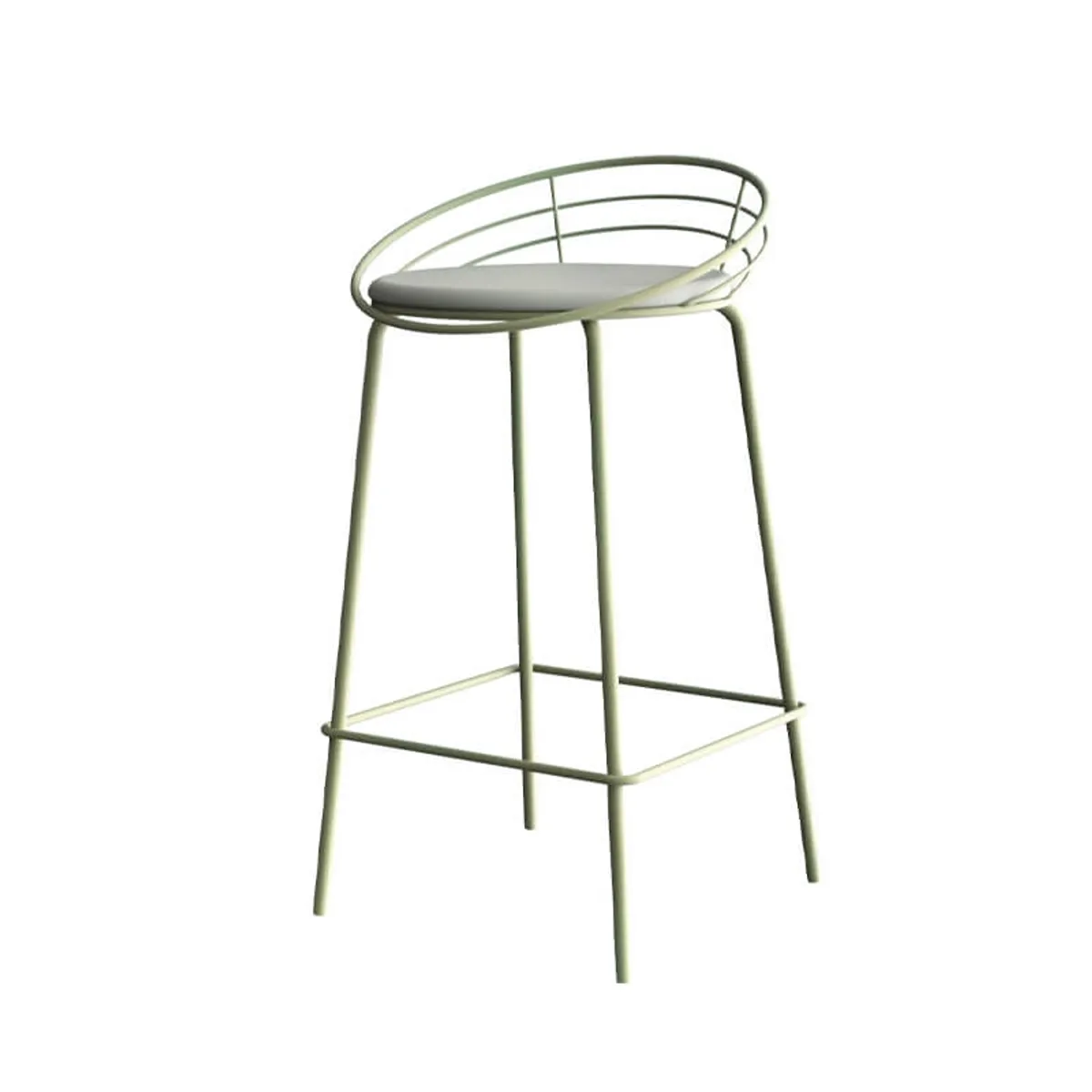 Yaël Carrier® - Tabouret haut français rembourré en métal et simili — vue 5